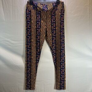 LuLaRoe Leggings ‎ Tall And Curvy NWOT Yellow Brown Geometric NEW TC